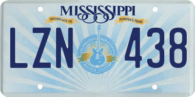 MS license plate LZN438