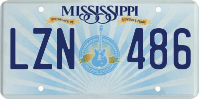 MS license plate LZN486