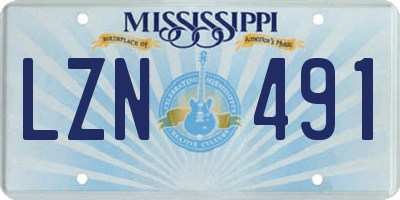 MS license plate LZN491
