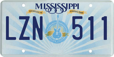 MS license plate LZN511