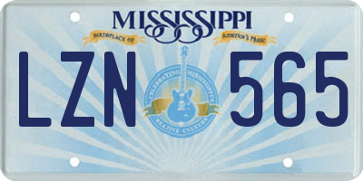 MS license plate LZN565