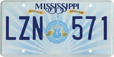 MS license plate LZN571