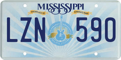 MS license plate LZN590
