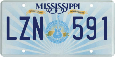 MS license plate LZN591