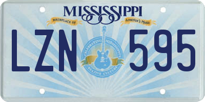 MS license plate LZN595