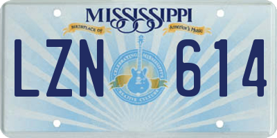 MS license plate LZN614