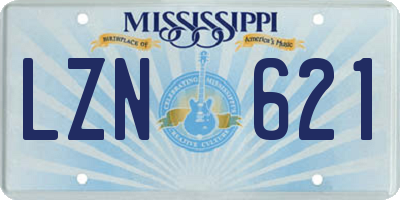 MS license plate LZN621