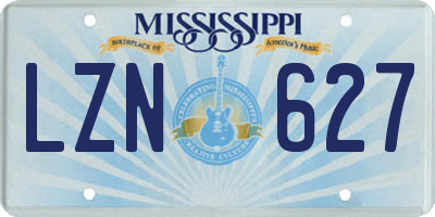 MS license plate LZN627
