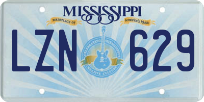MS license plate LZN629