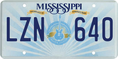 MS license plate LZN640