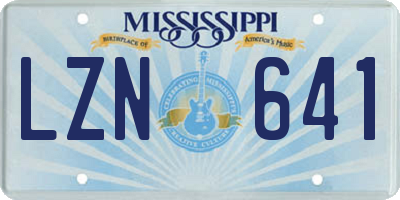 MS license plate LZN641
