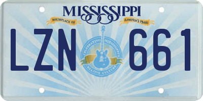 MS license plate LZN661