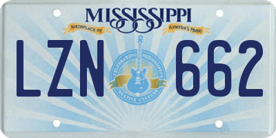 MS license plate LZN662