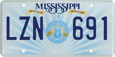 MS license plate LZN691