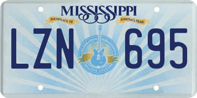 MS license plate LZN695