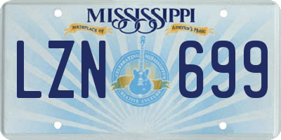 MS license plate LZN699