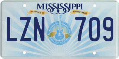 MS license plate LZN709