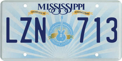 MS license plate LZN713