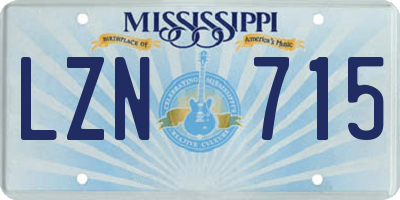 MS license plate LZN715