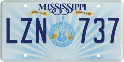 MS license plate LZN737