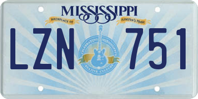 MS license plate LZN751