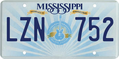 MS license plate LZN752