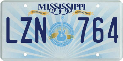 MS license plate LZN764
