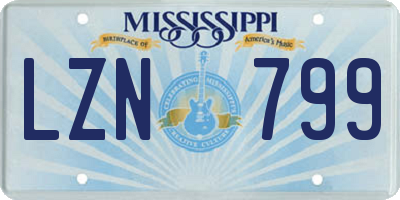 MS license plate LZN799