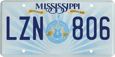 MS license plate LZN806