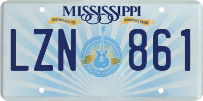 MS license plate LZN861