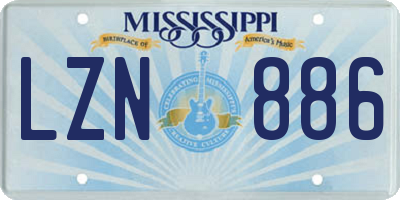 MS license plate LZN886