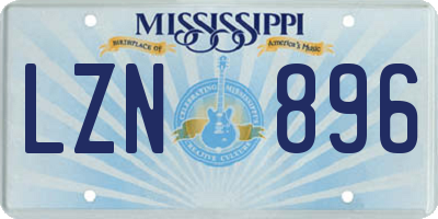 MS license plate LZN896