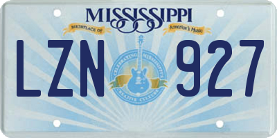 MS license plate LZN927