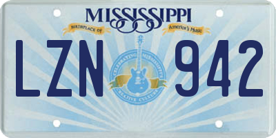MS license plate LZN942