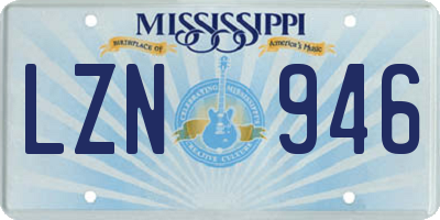 MS license plate LZN946