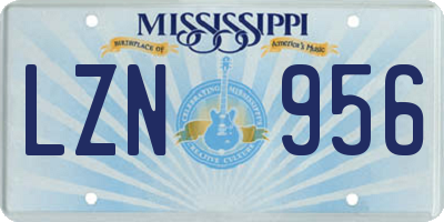 MS license plate LZN956