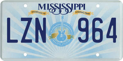 MS license plate LZN964