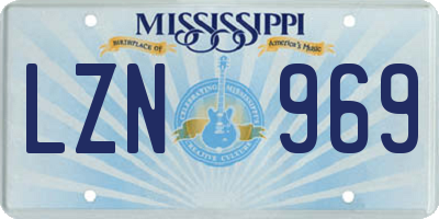 MS license plate LZN969