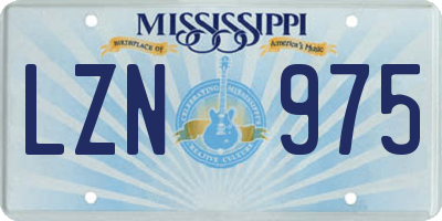 MS license plate LZN975