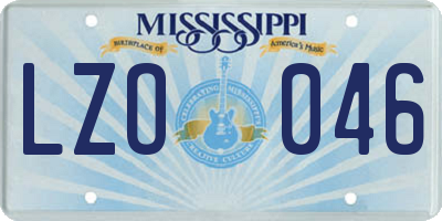 MS license plate LZO046