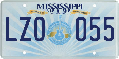 MS license plate LZO055