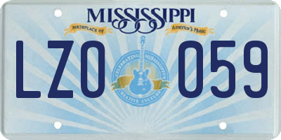 MS license plate LZO059