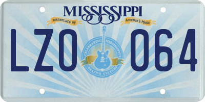 MS license plate LZO064