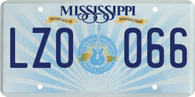 MS license plate LZO066