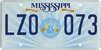 MS license plate LZO073