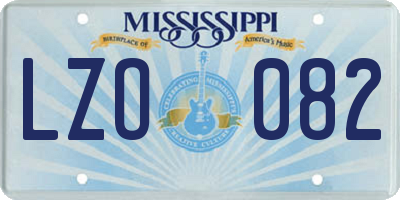 MS license plate LZO082