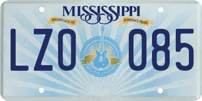 MS license plate LZO085