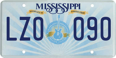 MS license plate LZO090