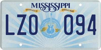 MS license plate LZO094