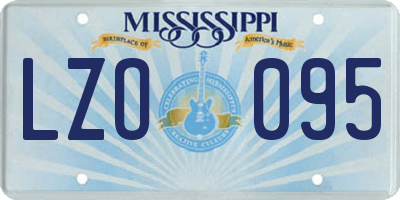 MS license plate LZO095